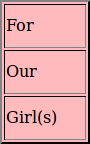 For Our Girl(s)